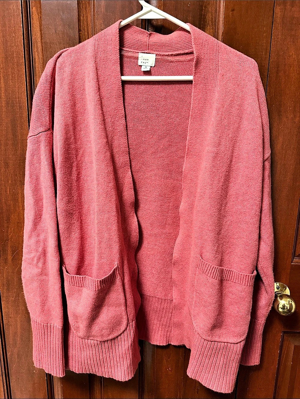 A New Day Coral Pink Open Front Cardigan
